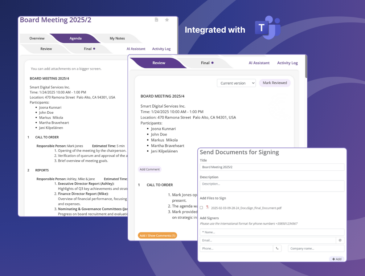 Board Portal - integrated with Teams