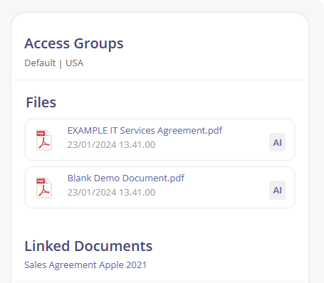 Document content section