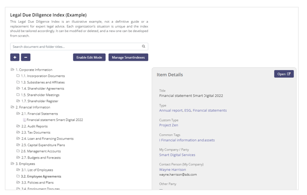 SmartIndex document trees