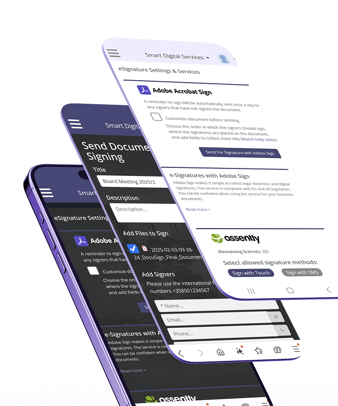 Multiple  E- signature service