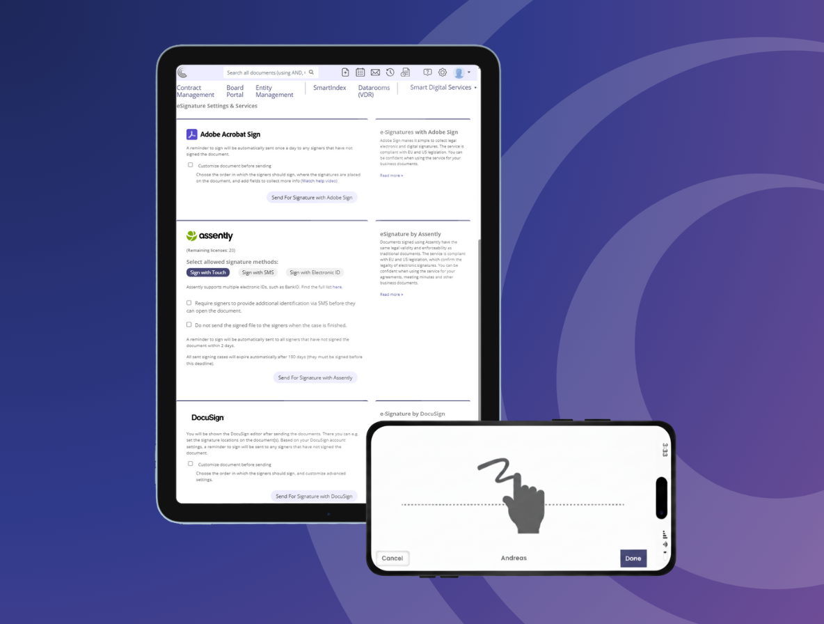 Seamless integration of eSignature services