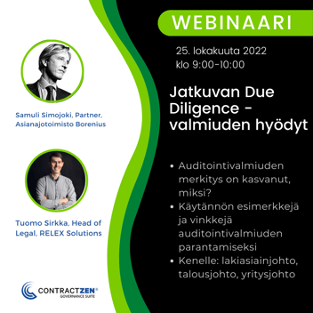 Regulaatio lisääntyy ja kilpailu kiristyy - jatkuvan Due Diligence -valmiuden hyödyt - Webinaari