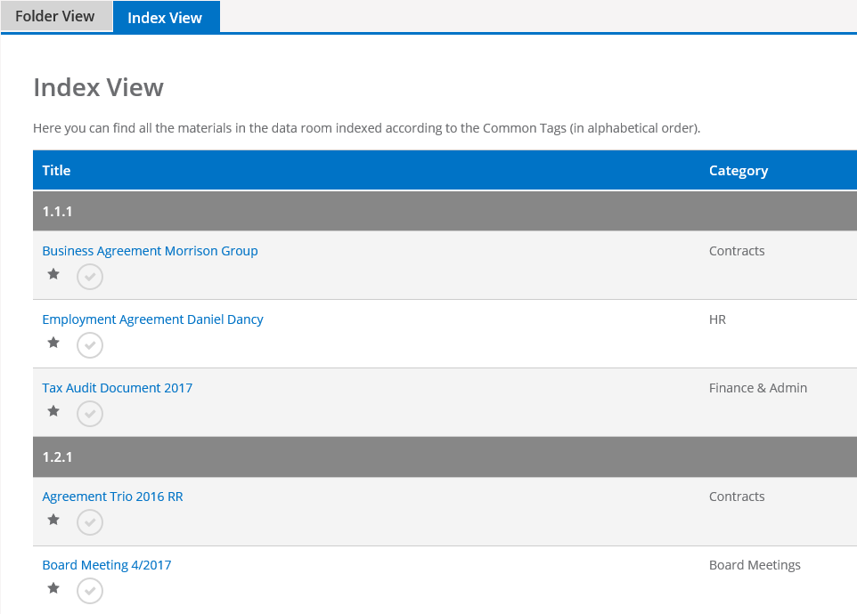 Feature Update: VDR Index View MeetingBook improvements & cooperation